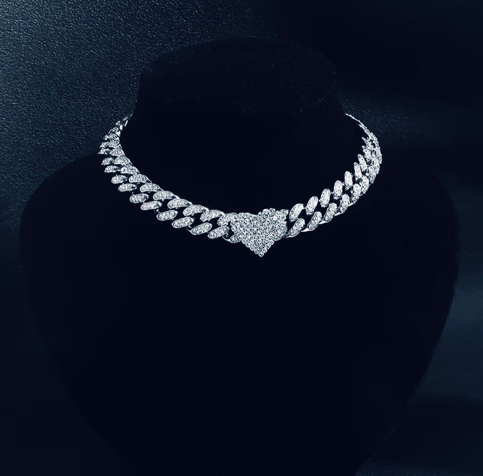 Optimum Iced Miami Heart Cuban Necklace